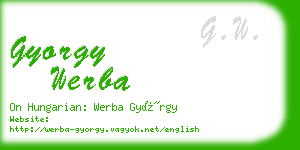 gyorgy werba business card